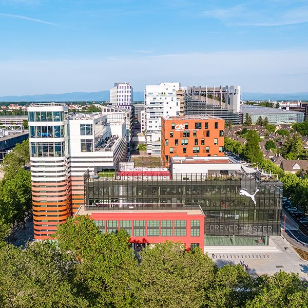 Ce programme immobilier regroupe 2 bâtiments de bureaux et un combo-hôtelier.