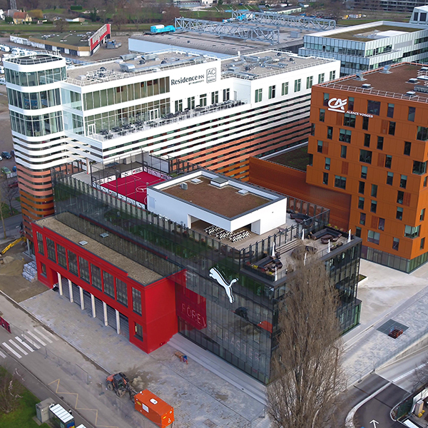 Programme multifonctionnel Terre d'Emergence situé dans le quartier d'affaires international de Strasbourg.